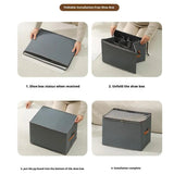 Foldable Shoe Storage Organizer – Fabric Storage Bag with Clear Cover & Handles