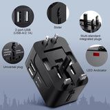 Universal Travel Adapter – Dual USB Charging Ports World Wall Charger