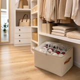 Foldable Shoe Storage Organizer – Fabric Storage Bag with Clear Cover & Handles