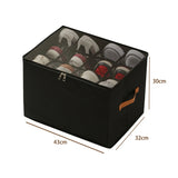 Foldable Shoe Storage Organizer – Fabric Storage Bag with Clear Cover & Handles