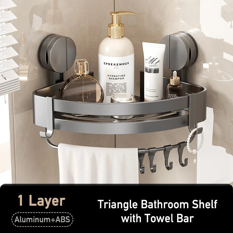 Suction Cup Bathroom Shelf – No-Drill Shower Storage Caddy Organizer