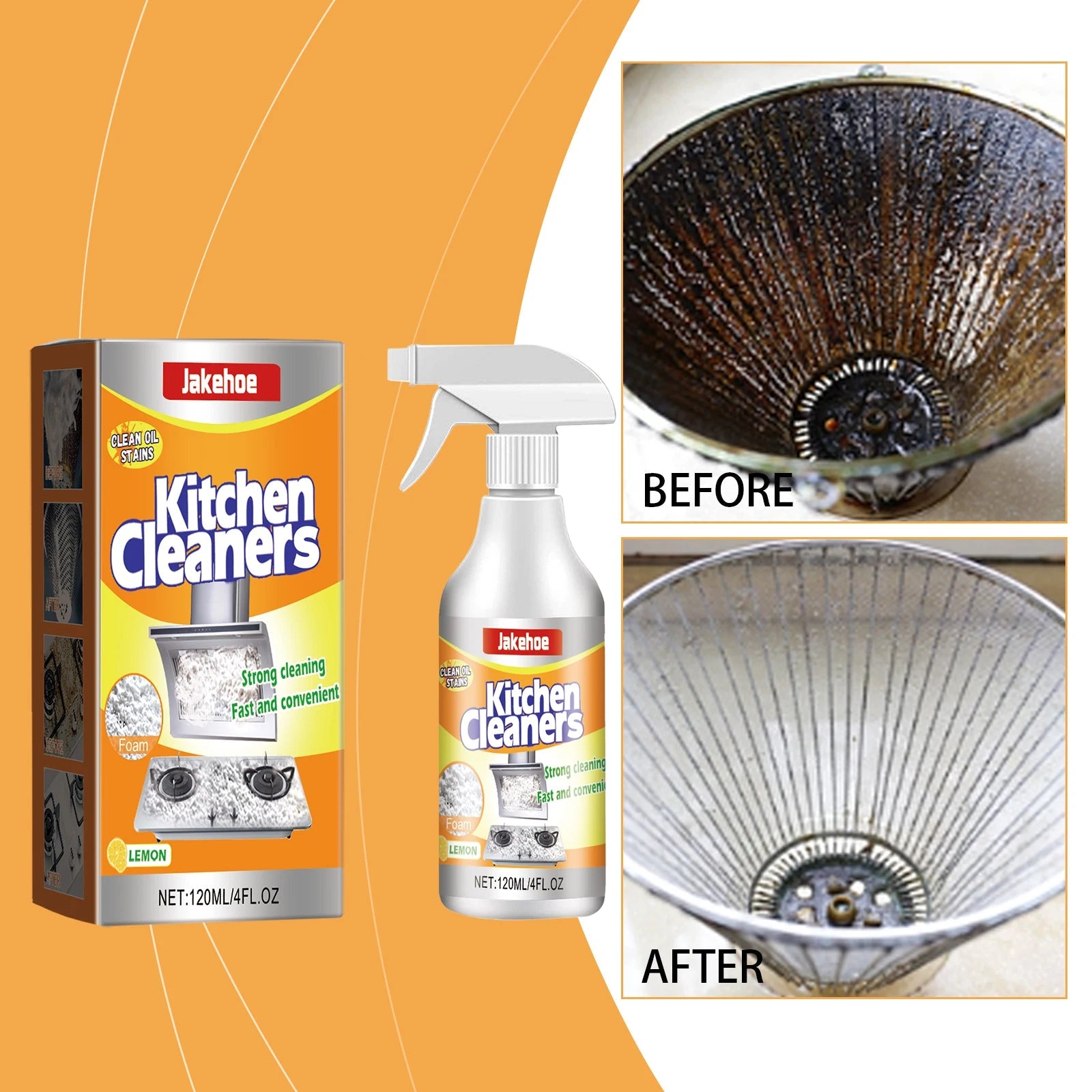 Kitchen Foam Cleaner – Powerful Grease & Oil Stain Remover Spray