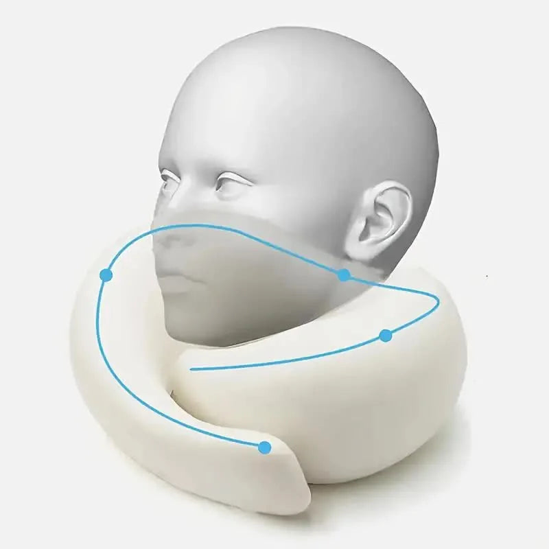 Memory Foam Travel Neck Pillow – Adjustable U-Shaped Support Cushion