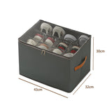 Foldable Shoe Storage Organizer – Fabric Storage Bag with Clear Cover & Handles