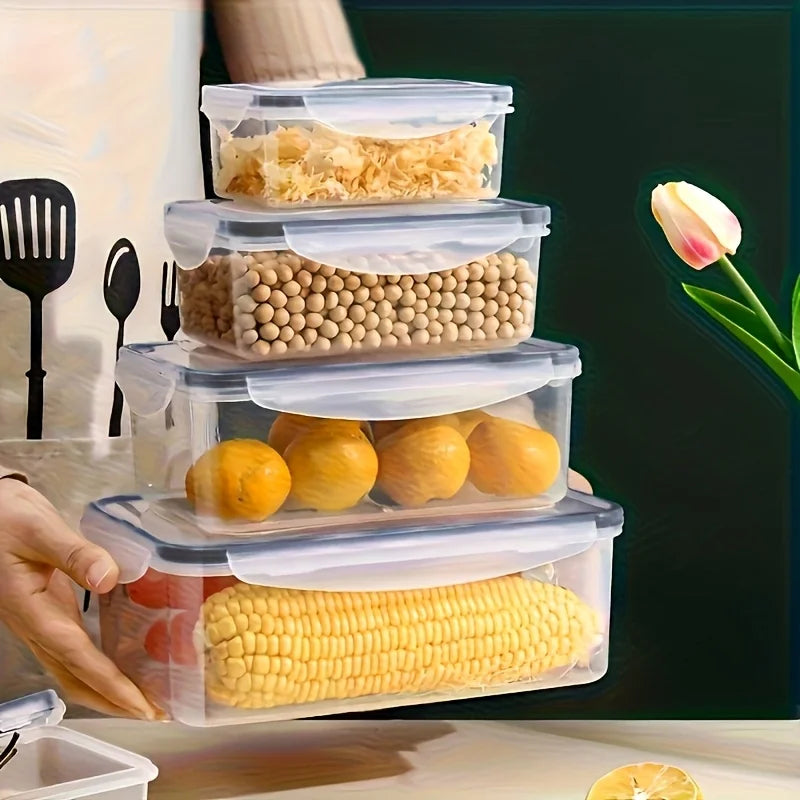 8-Piece Airtight Food Storage Containers – BPA-Free Lock Lid Kitchen Organizer