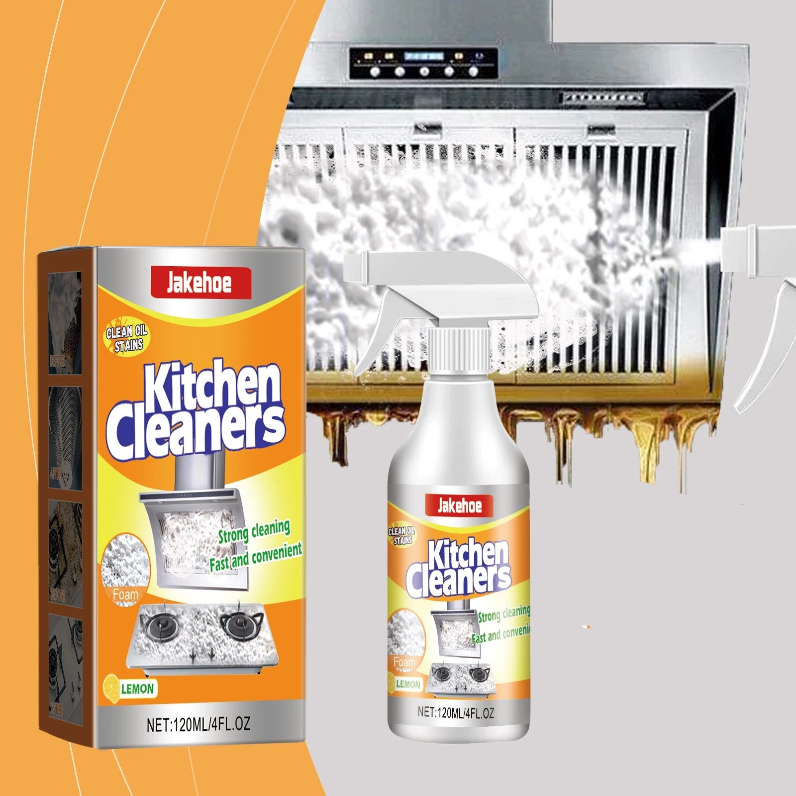 Kitchen Foam Cleaner – Powerful Grease & Oil Stain Remover Spray