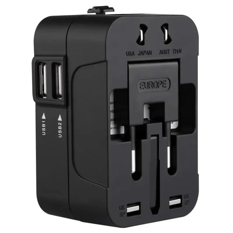 Universal Travel Adapter – Dual USB Charging Ports World Wall Charger
