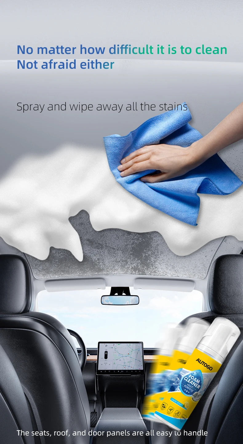 AUTOGO Foam Cleaner – Multi-Surface Stain Remover for Car Seats & Shoes