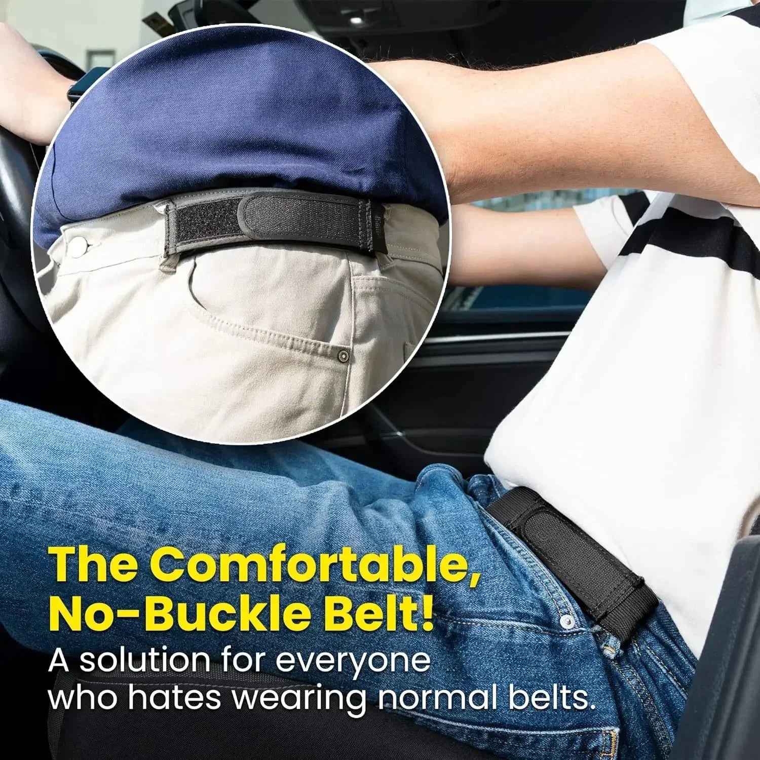 Buckle-Free Elastic Waist Belt – Ultra Soft Adjustable Comfort Belt (2 Pack)