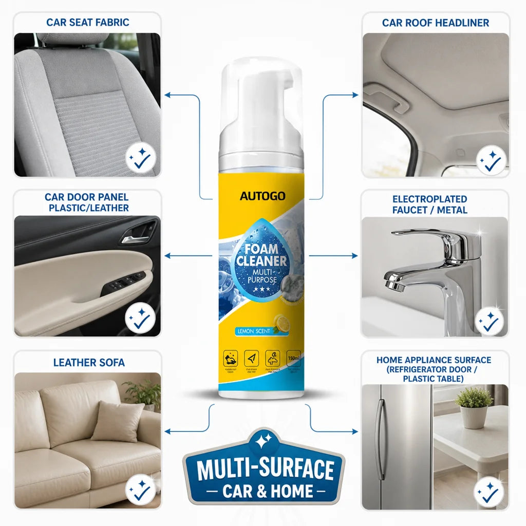 AUTOGO Foam Cleaner – Multi-Surface Stain Remover for Car Seats & Shoes