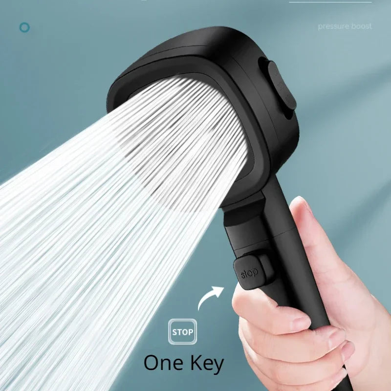 High-Pressure Shower Head – Water-Saving 3-Mode Adjustable Bathroom Sprayer