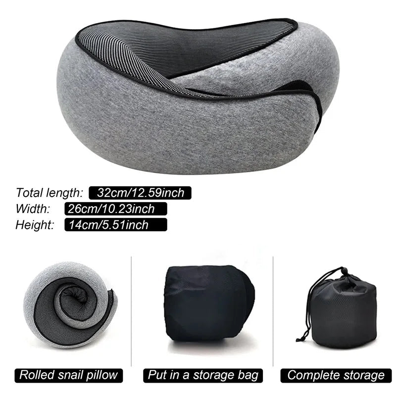 Memory Foam Travel Neck Pillow – Adjustable U-Shaped Support Cushion