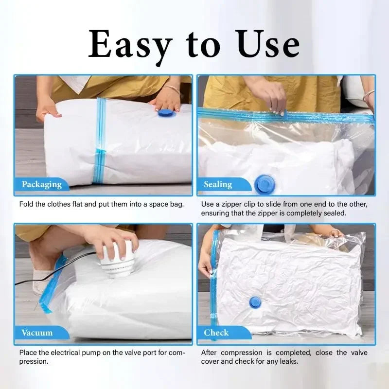 Vacuum Storage Bags with Pump – Space-Saving Bags for Clothes & Bedding