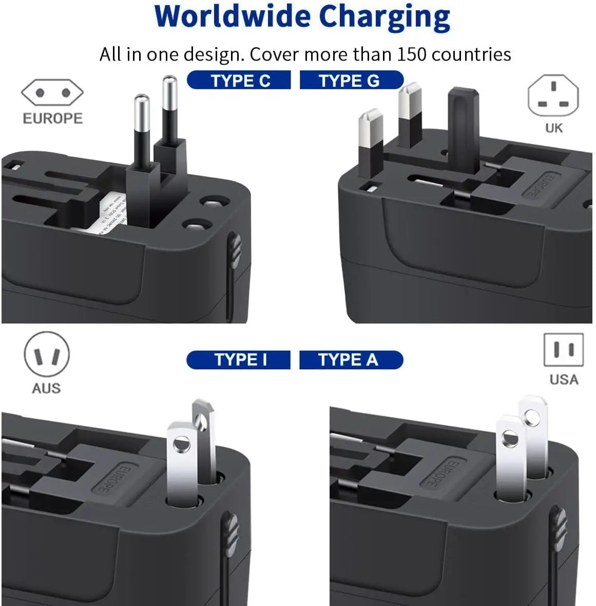 Universal Travel Adapter – Dual USB Charging Ports World Wall Charger