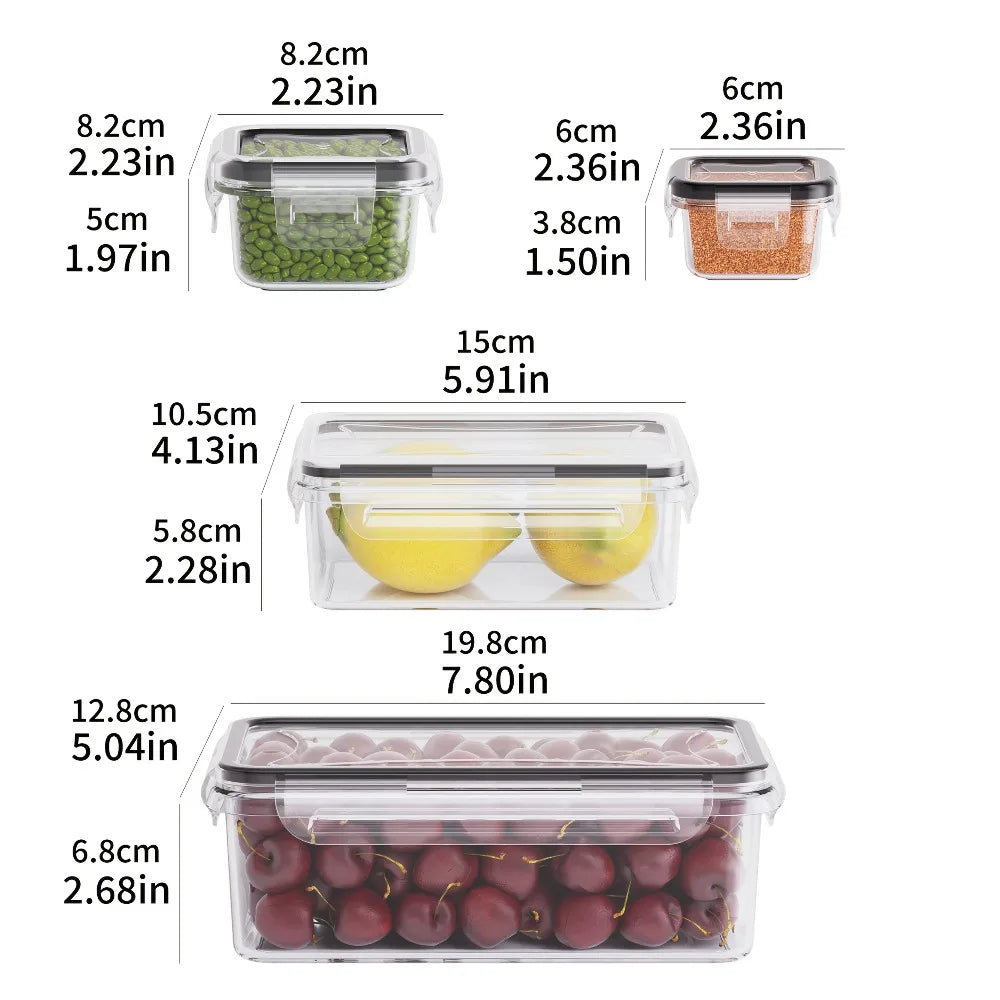 8-Piece Airtight Food Storage Containers – BPA-Free Lock Lid Kitchen Organizer