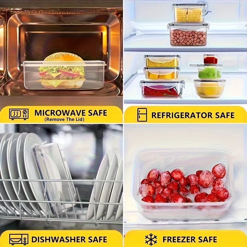 8-Piece Airtight Food Storage Containers – BPA-Free Lock Lid Kitchen Organizer