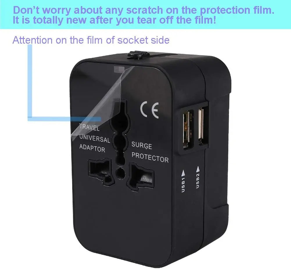 Universal Travel Adapter – Dual USB Charging Ports World Wall Charger