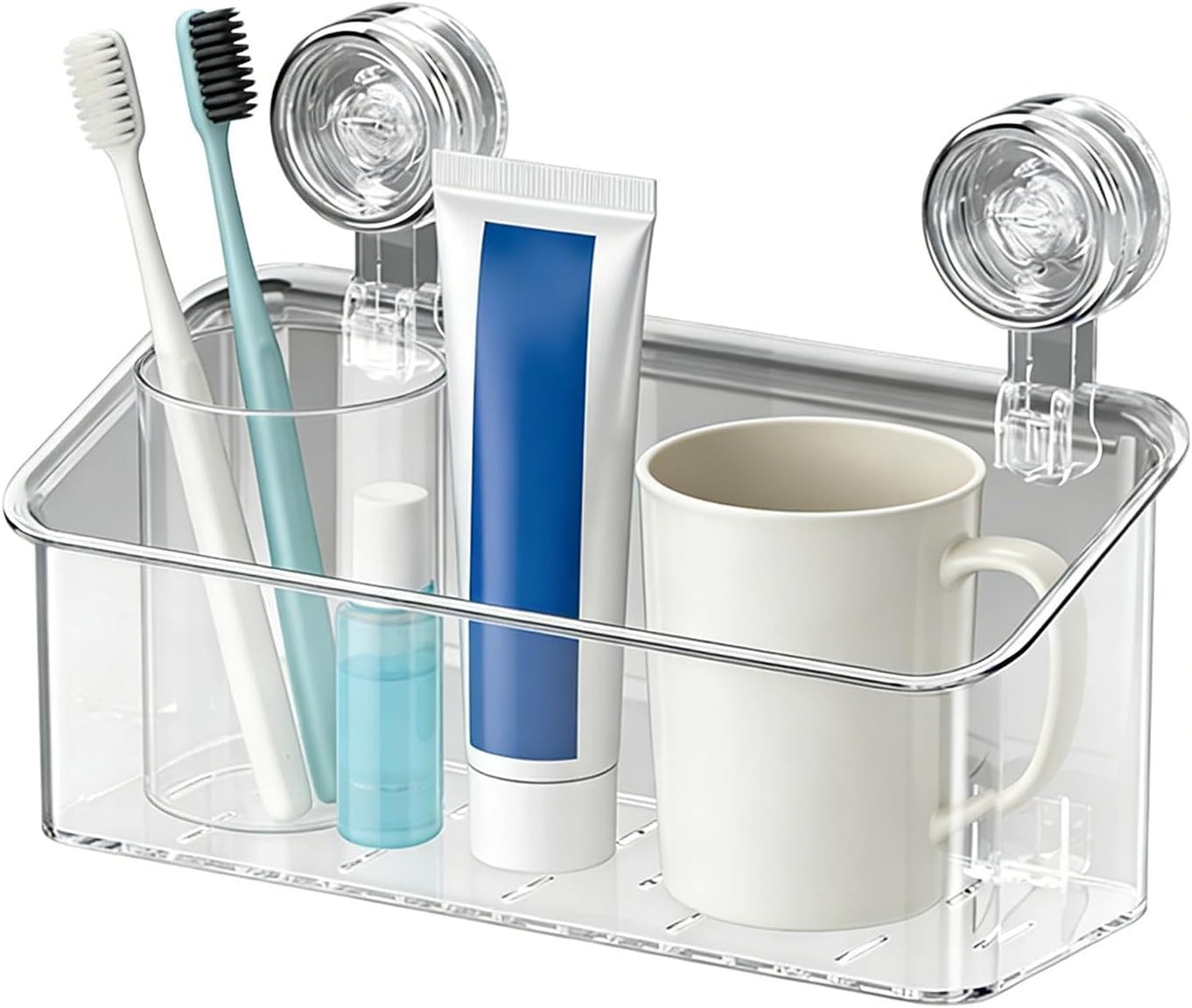 Suction Shower Organizer – Heavy Duty Wall Storage Basket for Bathroom & Kitchen