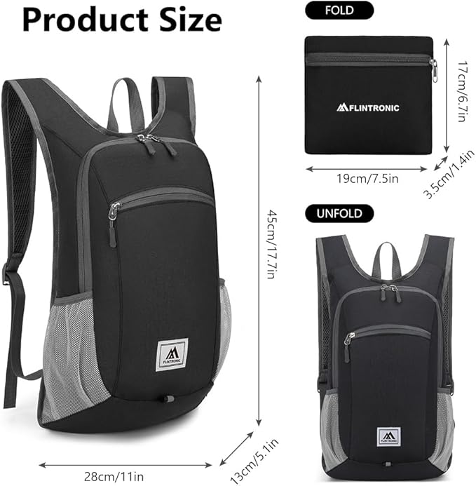 Flintronic Foldable Backpack 16L – Waterproof Ultralight Hiking Daypack