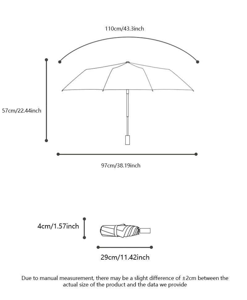 Automatic Foldable Umbrella – Lightweight Large UV Protection Travel Umbrella