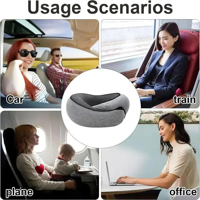 Memory Foam Travel Neck Pillow – Adjustable U-Shaped Support Cushion
