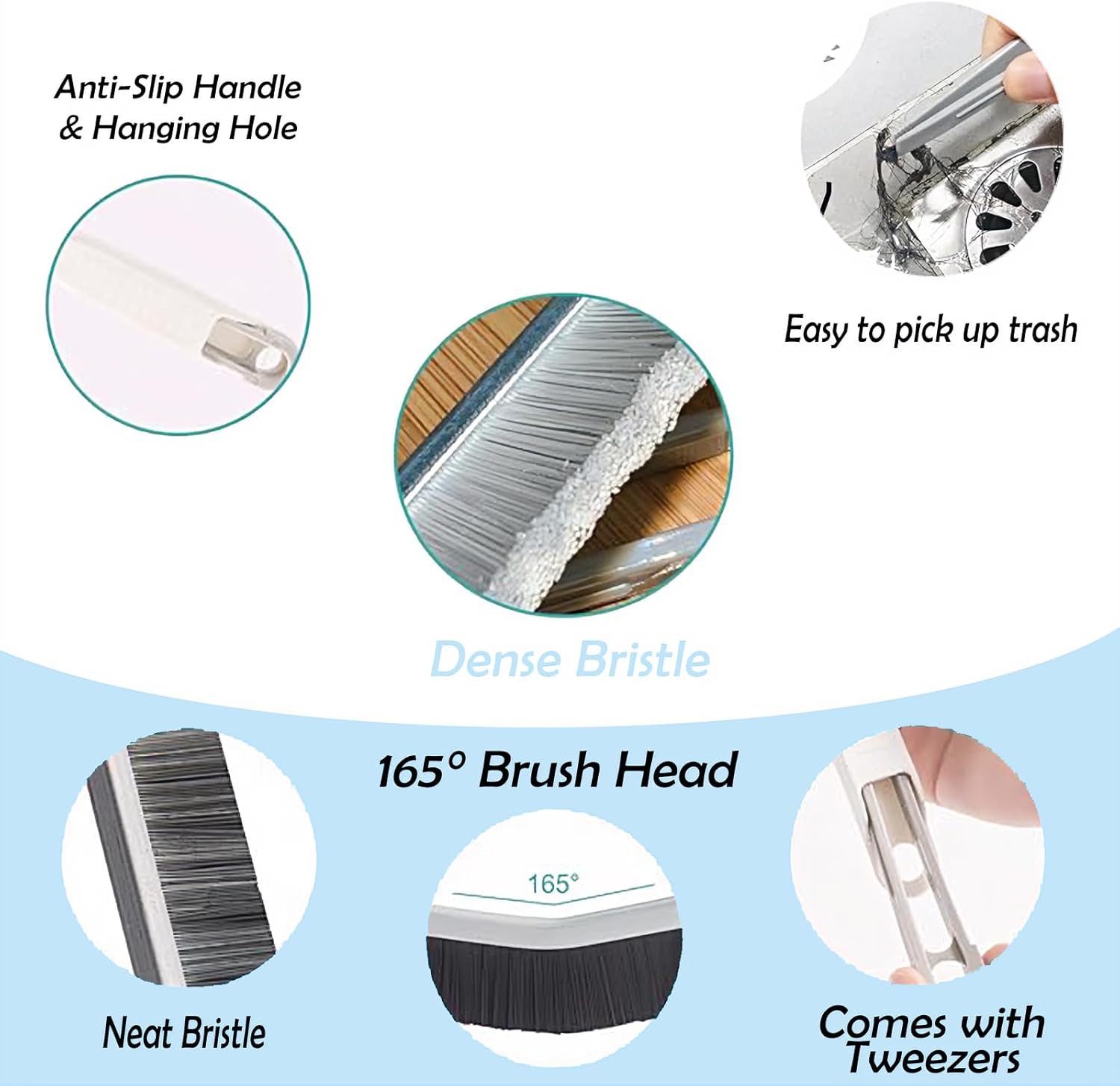 Corner Cleaning Brush Set – 3-Piece Grout & Tile Scrub Brushes for Kitchen & Bathroom