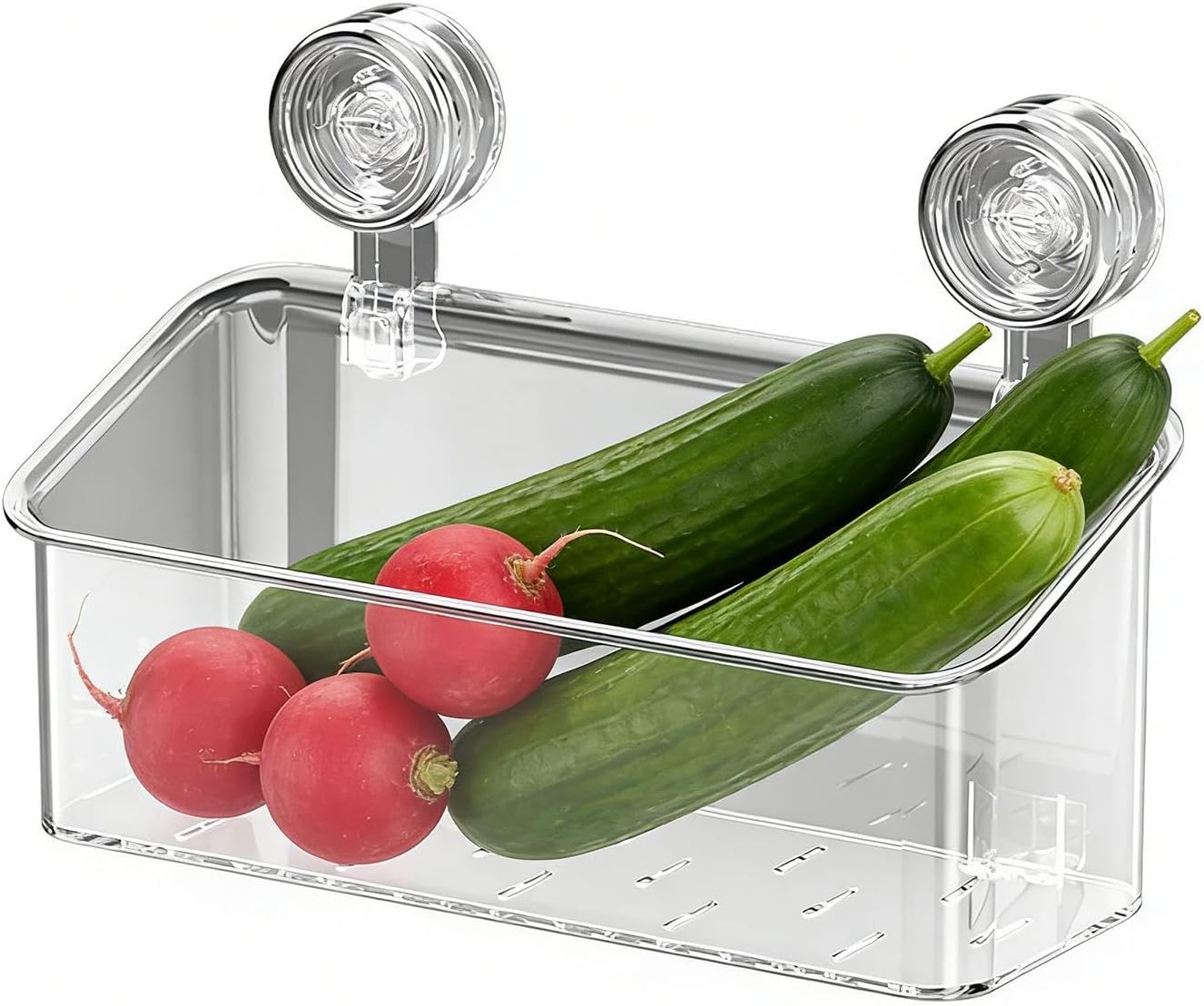 Suction Shower Organizer – Heavy Duty Wall Storage Basket for Bathroom & Kitchen