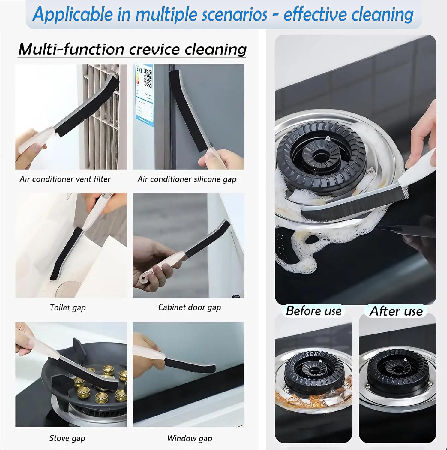 Corner Cleaning Brush Set – 3-Piece Grout & Tile Scrub Brushes for Kitchen & Bathroom
