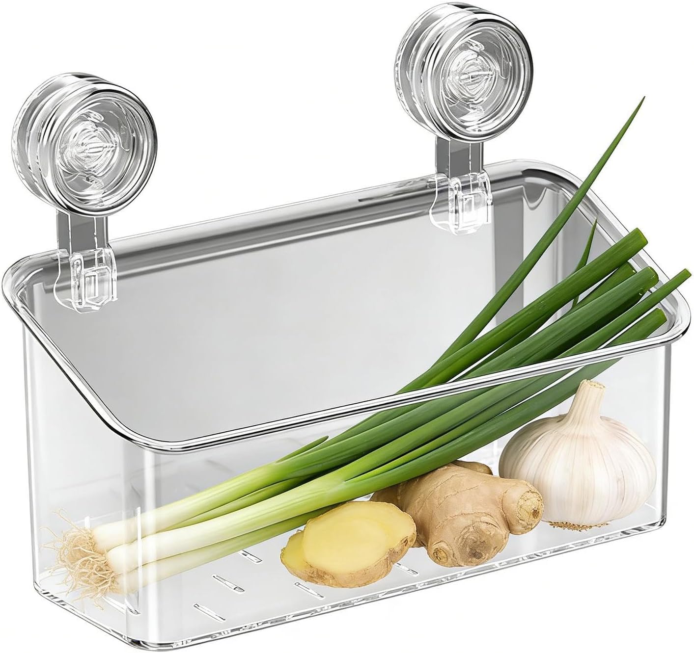 Suction Shower Organizer – Heavy Duty Wall Storage Basket for Bathroom & Kitchen