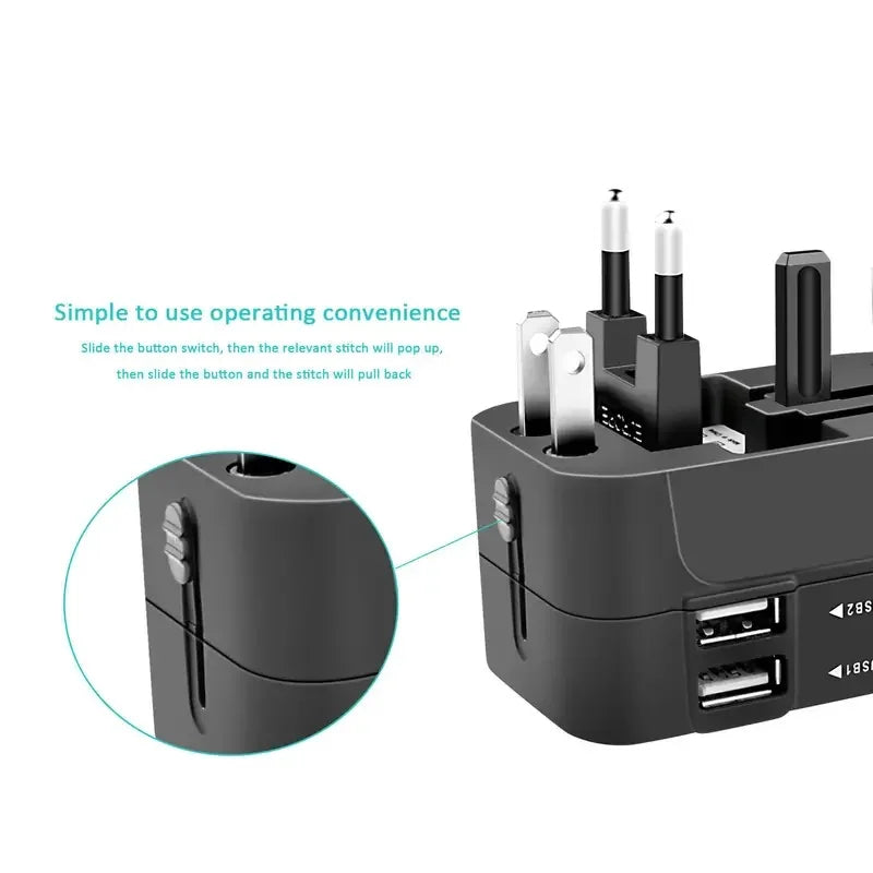 Universal Travel Adapter – Dual USB Charging Ports World Wall Charger