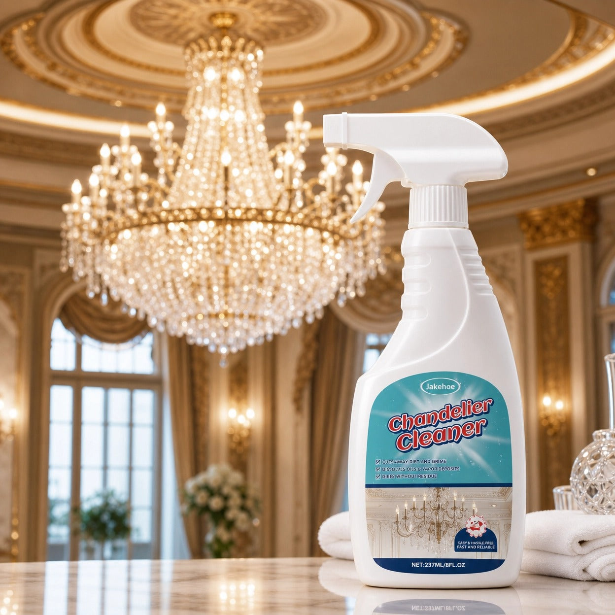 Crystal Cleaner Spray – Strong Dust & Chandelier Cleaning Spray (No Wipe)