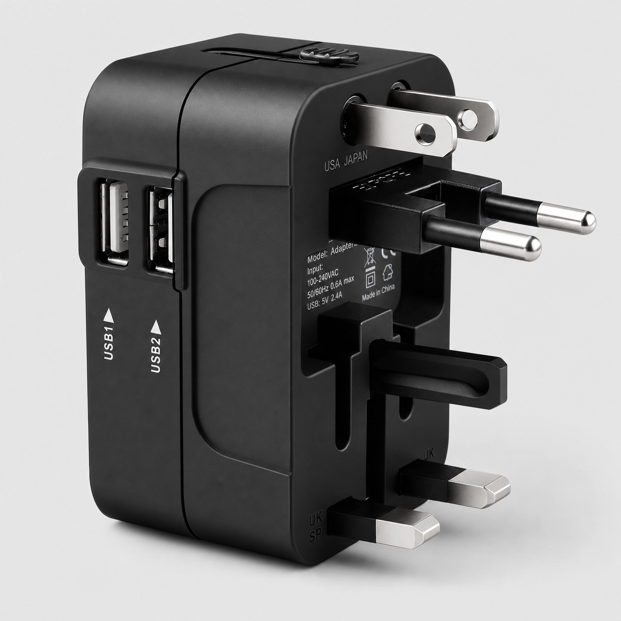 Universal Travel Adapter – Dual USB Charging Ports World Wall Charger