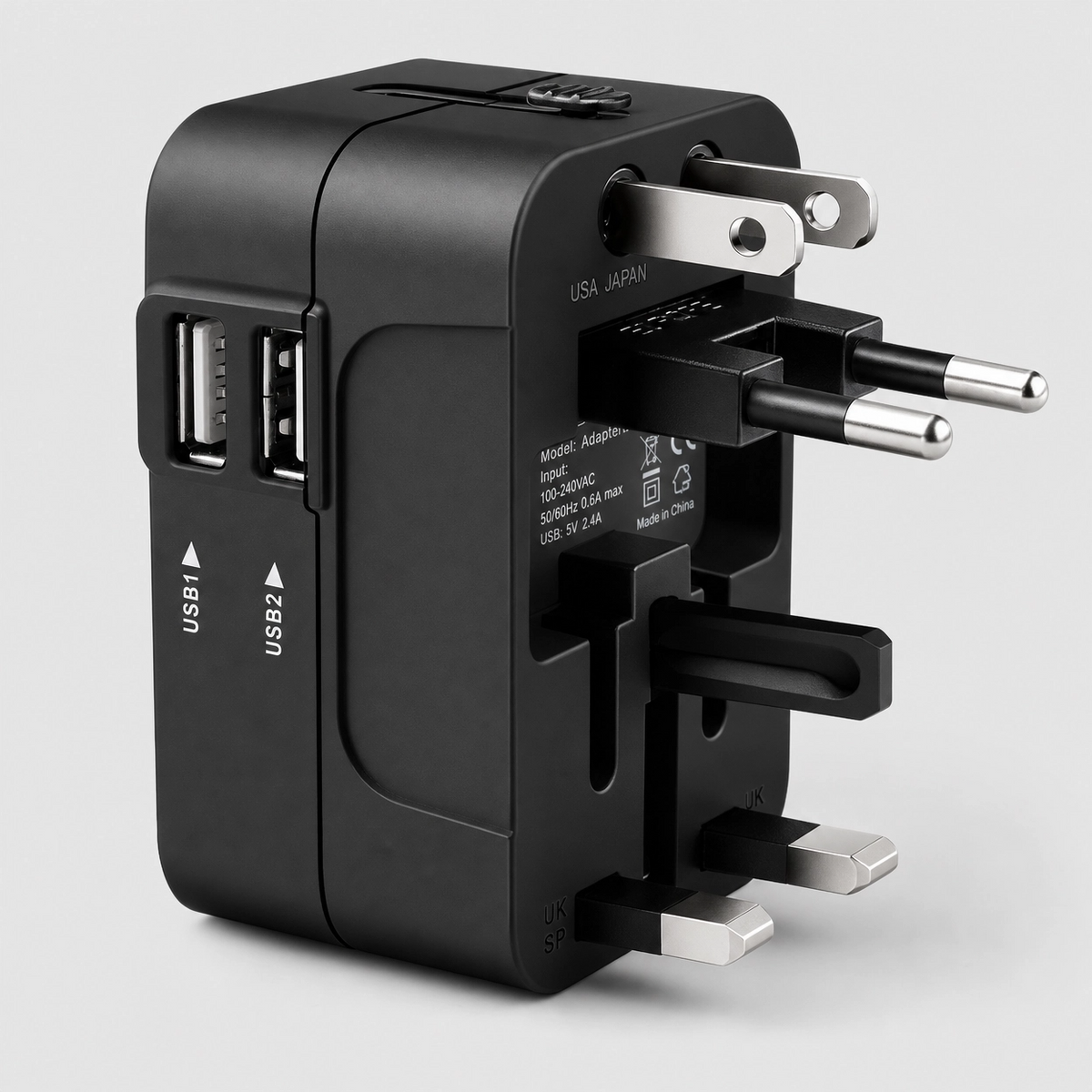 Universal Travel Adapter – Dual USB Charging Ports World Wall Charger